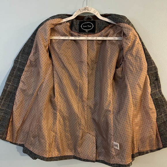Love Tree Women's Plaid Blazer - Black and Brown - Picture 2 of 5